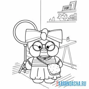 Раскраска уточка лалафанфан девочка