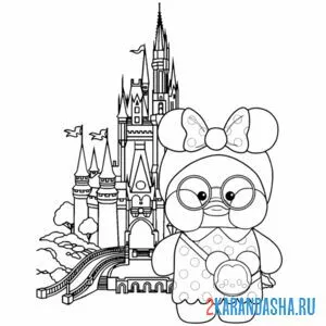 Раскраска уточка лалафанфан в диснейленде