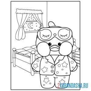 Раскраска уточка лалафанфан спать