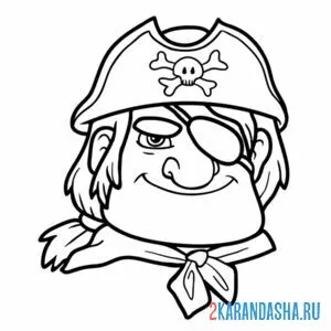 Раскраска голова пирата