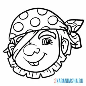 Раскраска пират голова