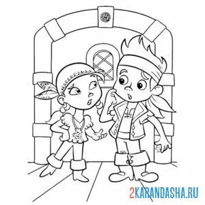 Раскраска джейк и пираты нетландии