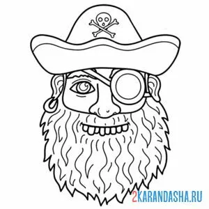 Раскраска пират маска