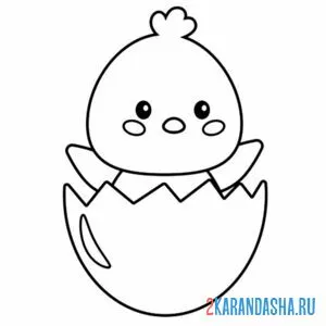 Раскраска птенец в яйце