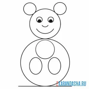Раскраска неваляшка из геометрических фигур