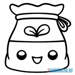 Раскраска мешок каваи
