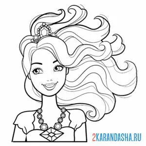 Раскраска барби модница длинные волосы