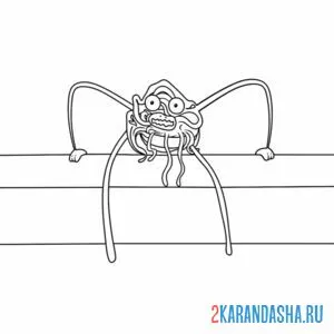 Раскраска паук сад банбана