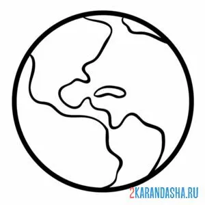 Раскраска круглая планета земля