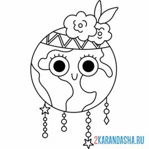 Раскраска земля индеец
