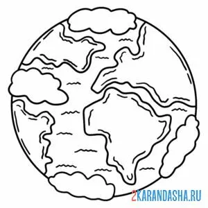 Раскраска объемная земля