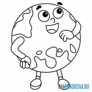Раскраска земля задумалась