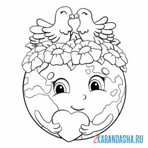 Раскраска голуби на земле