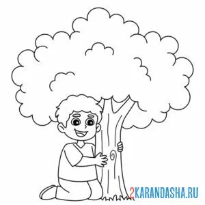 Раскраска дерево дает кислород