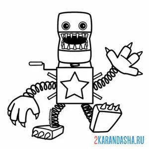 Раскраска поппи плейтайм boxy boo