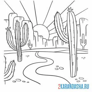 Раскраска американский пейзаж