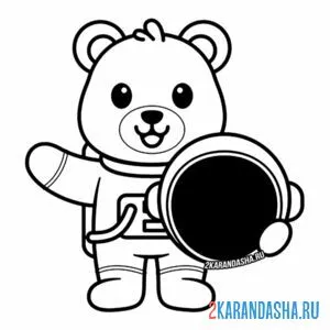 Раскраска мишка-космнавт