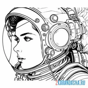 Раскраска лицо красивого космонавтра