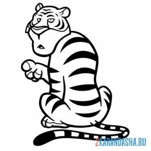 Раскраска тигр спиной