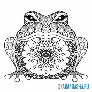 Раскраска лягушка жаба антистресс