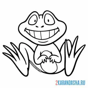 Раскраска смешной лягушонок
