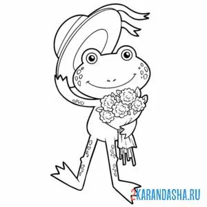 Раскраска лягушка мальчик