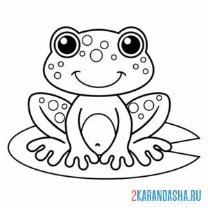 Раскраска лягушонок сидит на кувшинке