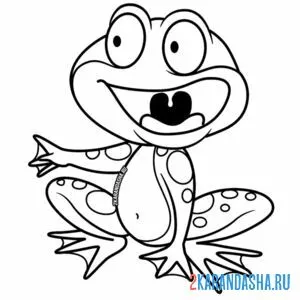 Раскраска лягушка удивилась