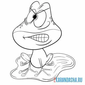 Раскраска злая лягушка