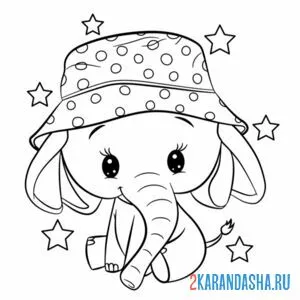 Раскраска слон в панаме