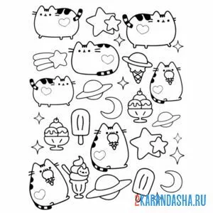 Раскраска кот пушин обои