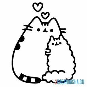 Раскраска кот пушин и пип