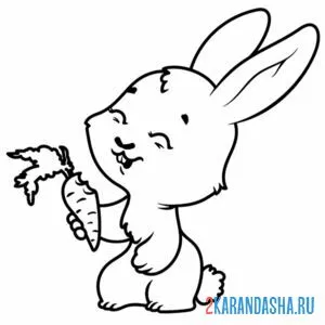 Раскраска заяц смеется и морковка