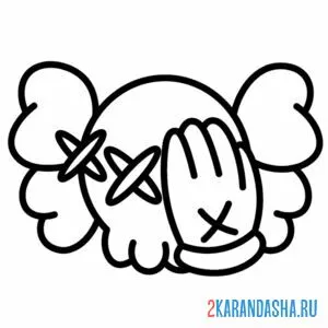 Раскраска фортнайт kaws