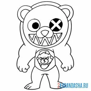 Раскраска grizz fortnite