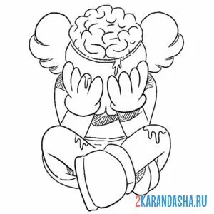 Раскраска фортнайт kaws персонаж