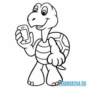 Раскраска черепаха-мальчик