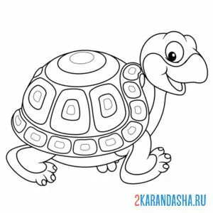 Раскраска черепашка с красивым домиком