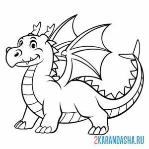 Раскраска сильный дракон