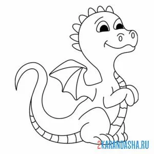 Раскраска дракончик милашка