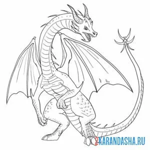 Раскраска дракон опасный