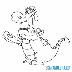 Раскраска дракон медик