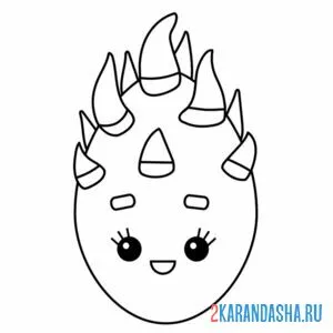 Раскраска дракон фрукт азиатский
