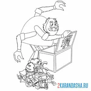 Раскраска шнюк разбирается коробку