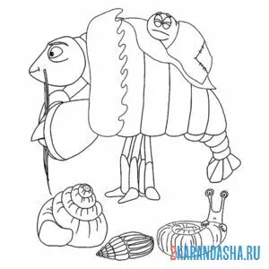 Раскраска рак чикибряк из лунтика