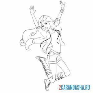Раскраска барби танцует фото