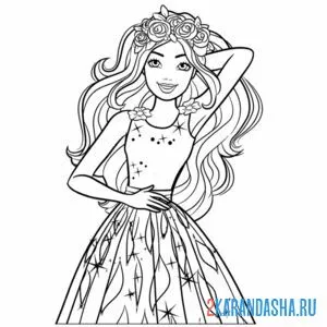барби принцесса в платье