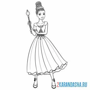 Раскраска барби необычная прическа
