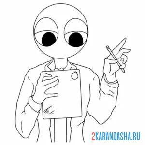 Раскраска красный записывает