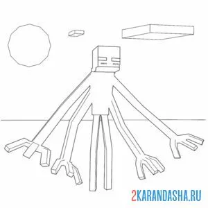 Раскраска майнкрафт мутант эндермент